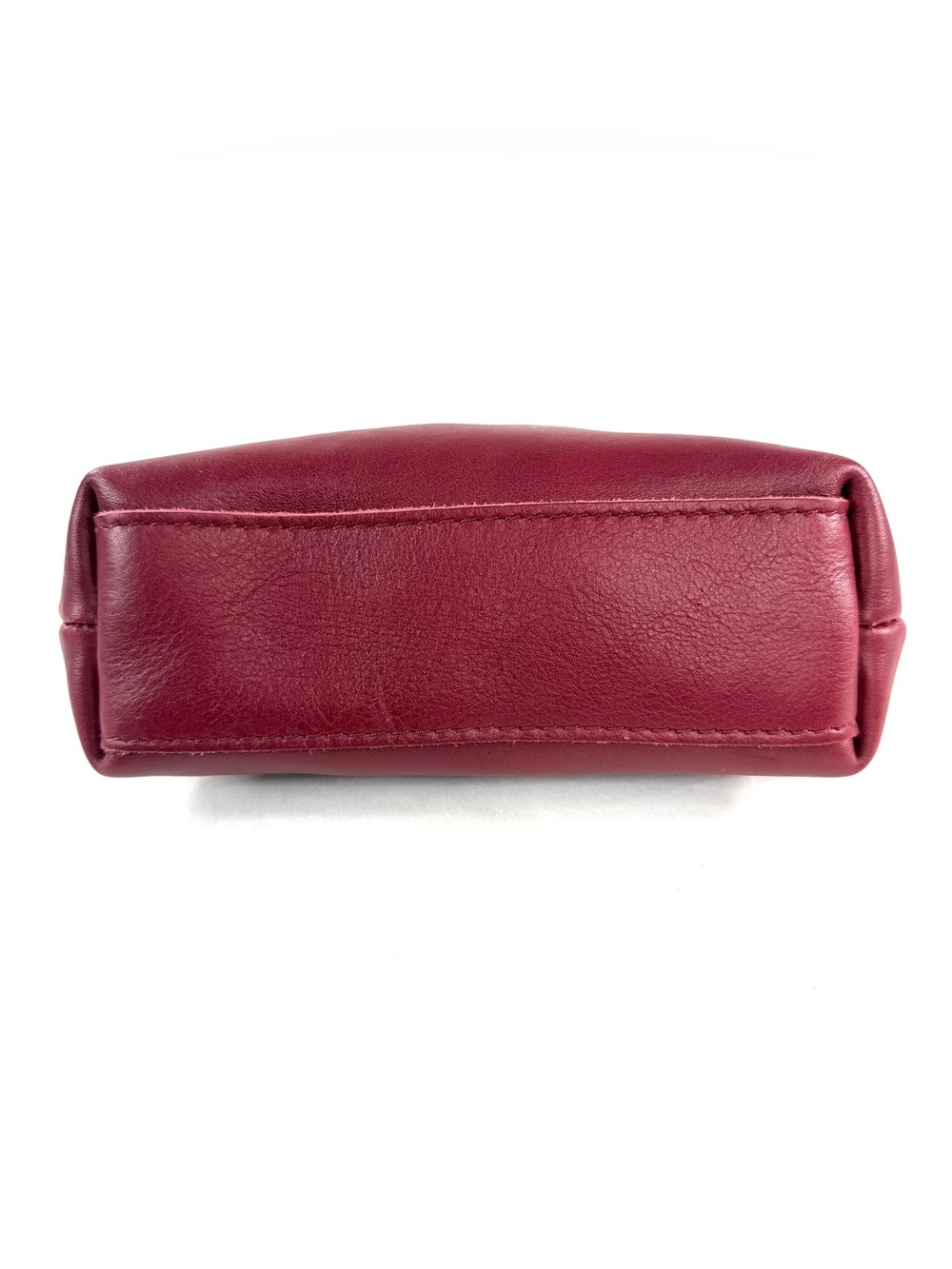 Portland Leather Goods Eclipse Red Leather Pouch Toiletry Makeup Bag Brass - Picture 4 of 8